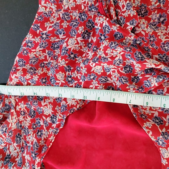 NICHOLAS Red Blossom Floral Top-Wrap Silk Maxi Dress - Picture 6 of 12